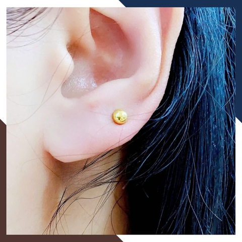 Bông Tai Cỏ 4 Lá Vàng Tây 10k Cho Nữ BTV202 – Size Nhỏ 6mm, Đủ Màu Sắc, Chốt Vặn Bền