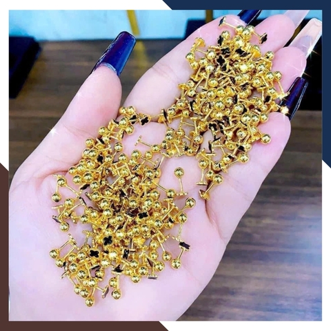 Bông Tai Cỏ 4 Lá Vàng Tây 10k Cho Nữ BTV202 – Size Nhỏ 6mm, Đủ Màu Sắc, Chốt Vặn Bền