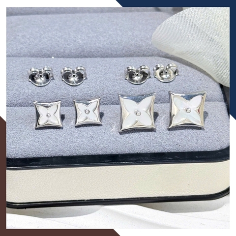 Bông Tai Cỏ 4 Lá Vàng Trắng 10k Cho Nữ BTV191 – Kiểu Dáng Trẻ Trung, Thanh Lịch & Nữ Tính