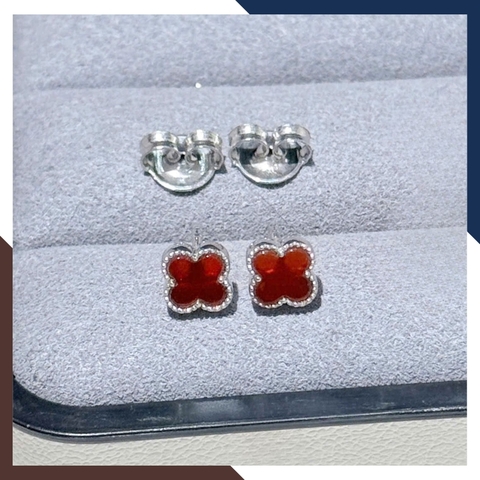 Bông Tai Cỏ 4 Lá Vàng Trắng 10k Cho Nữ BTV191 – Kiểu Dáng Trẻ Trung, Thanh Lịch & Nữ Tính