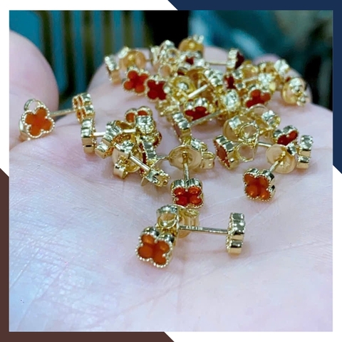 Bông Tai Cỏ 4 Lá Vàng Ý 10k Cho Nữ BTV220 – Vẻ Đẹp Dịu Dàng, May Mắn Bất Tận