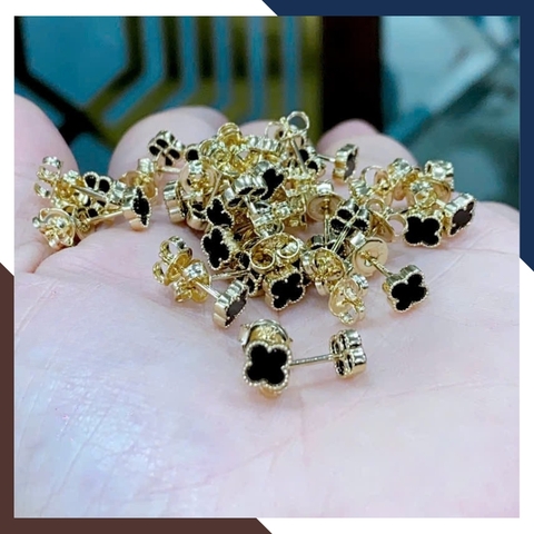 Bông Tai Cỏ 4 Lá Vàng Ý 10k Cho Nữ BTV220 – Vẻ Đẹp Dịu Dàng, May Mắn Bất Tận