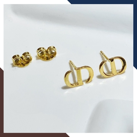 Bông tai Dior chữ CD vàng tây 10k nhỏ xinh cho nữ đẹp mã TL27