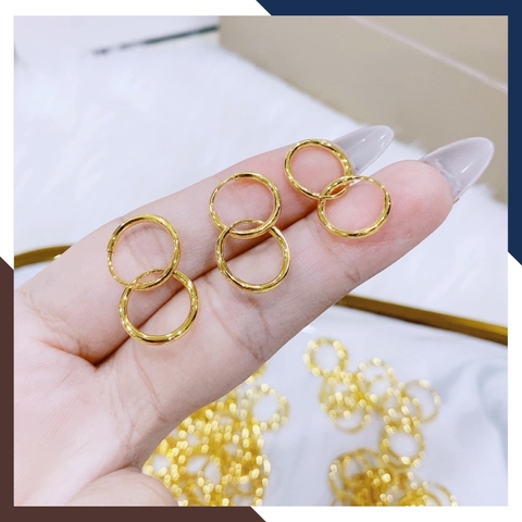 Bông tai tròn vàng tây 10k sát tai nam nữ mã TL16