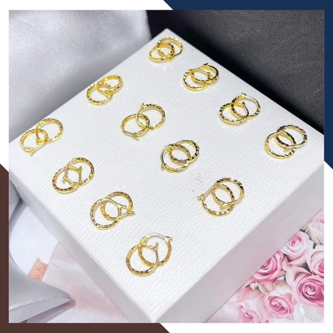 Bông tai tròn vàng tây 10k sát tai nam nữ mã TL16