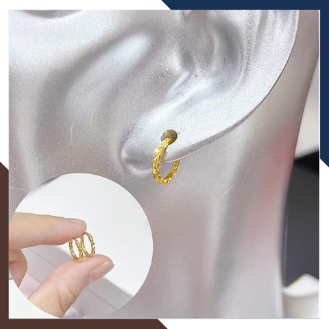 Bông tai tròn vàng tây 10k sát tai nam nữ mã TL16