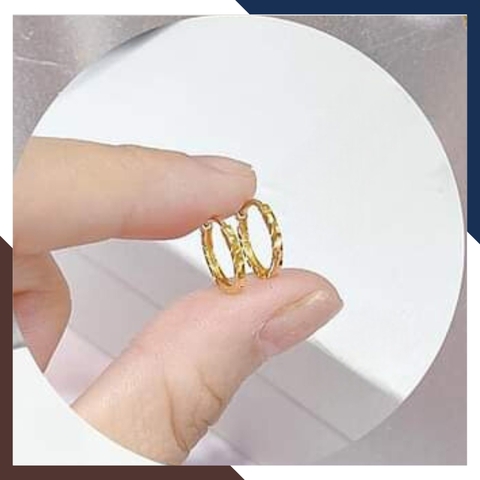 Bông tai tròn vàng tây 10k sát tai nam nữ mã TL16