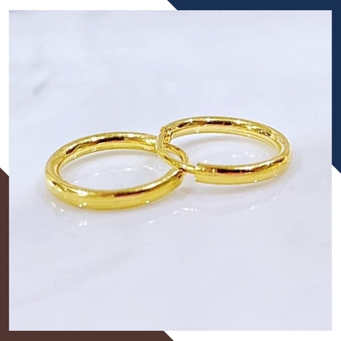 Bông tai tròn vàng tây 10k sát tai nam nữ mã TL16