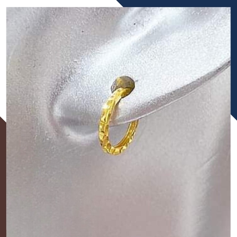 Bông tai tròn vàng tây 10k sát tai nam nữ mã TL16