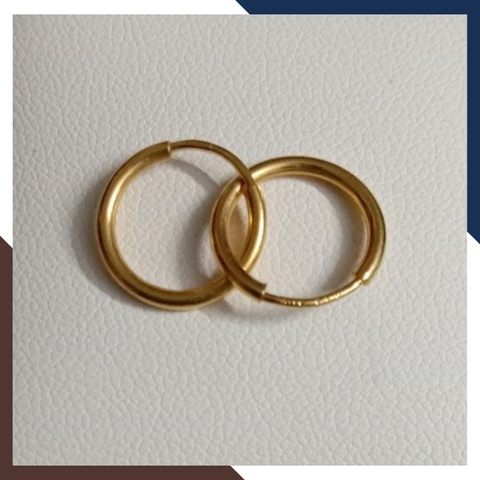 Bông tai tròn vàng tây 10k sát tai nam nữ mã TL16