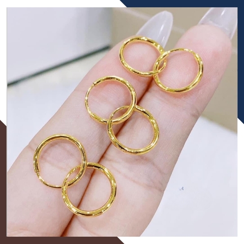 Bông tai tròn vàng tây 10k sát tai nam nữ mã TL16