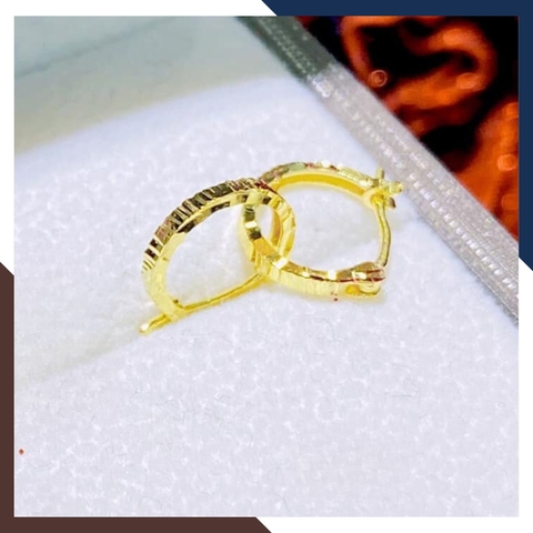 Bông tai tròn vàng tây 10k sát tai nam nữ mã TL16