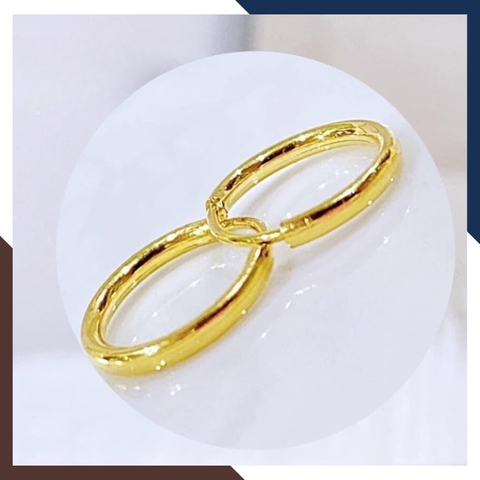 Bông tai tròn vàng tây 10k sát tai nam nữ mã TL16