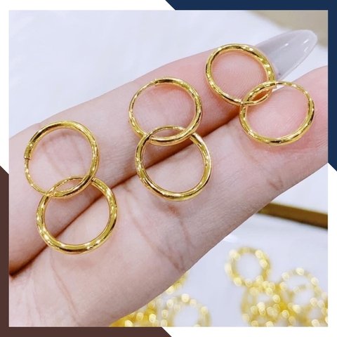 Bông tai tròn vàng tây 10k sát tai nam nữ mã TL16