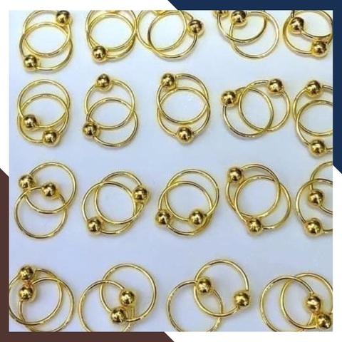 Bông tai tròn vàng tây 10k sát tai nam nữ mã TL16