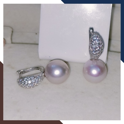 Bông Tai Ngọc Trai Bạc Đẹp BTNT133 | Ngọc Trai Nước Ngọt