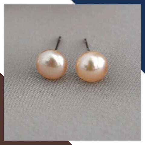 Bông tai ngọc trai bạc nụ 7-8mm cho nữ đẹp mã 78AC90