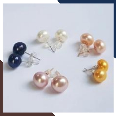 Bông tai ngọc trai bạc nụ 7-8mm cho nữ đẹp mã 78AC90