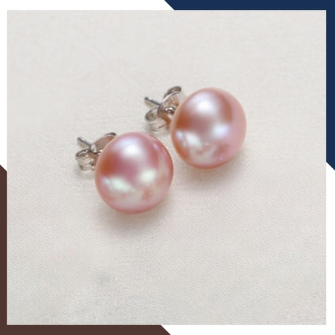 Bông tai ngọc trai bạc nụ 7-8mm cho nữ đẹp mã 78AC90