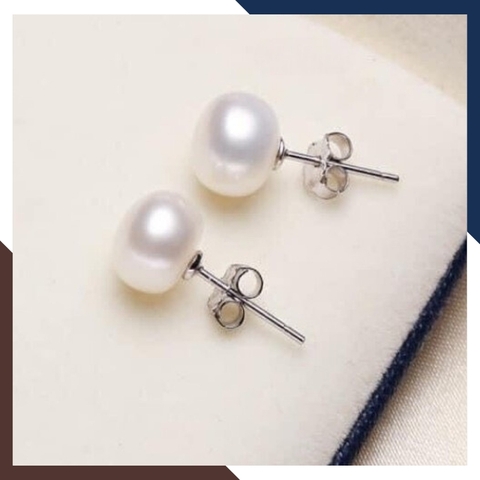 Bông tai ngọc trai bạc nụ nhỏ 4mm cho nữ đẹp mã K20TD45