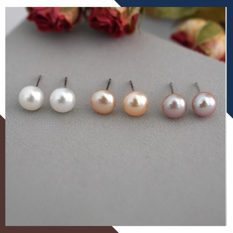 Bông tai ngọc trai bạc nụ nhỏ 4mm cho nữ đẹp mã K20TD45