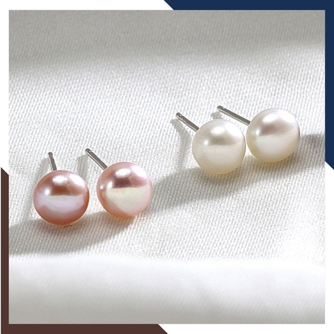 Bông tai ngọc trai bạc nụ size 10-11mm cho nữ đẹp mã 1011AC120