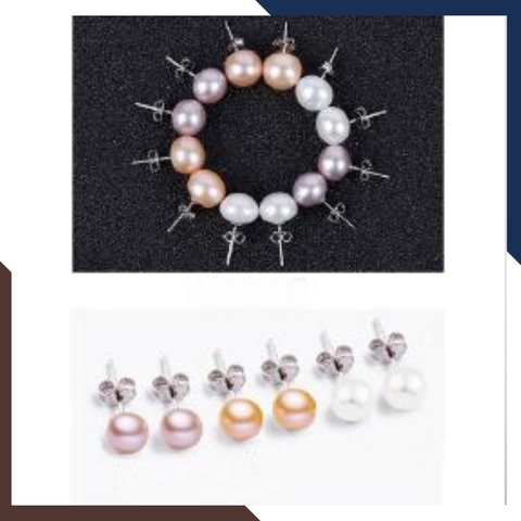 Bông tai ngọc trai bạc nụ size 10-11mm cho nữ đẹp mã 1011AC120