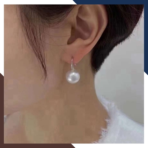 Bông tai ngọc trai bạc thật dáng móc câu cho nữ đẹp mã K35TD1011