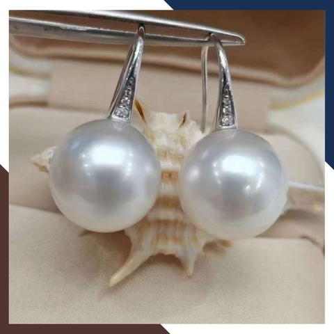 Bông tai ngọc trai bạc thật dáng móc câu cho nữ đẹp mã K35TD1011