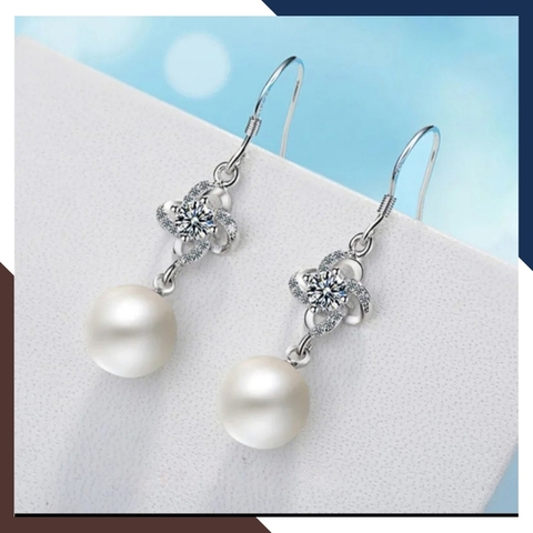 Bông Tai Ngọc Trai Móc Câu Bạc Đẹp BTNT132 | Ngọc Trai Thật