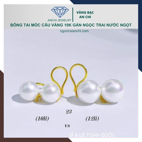 Bông tai ngọc trai móc câu vàng tây 10k mã TL16TT89