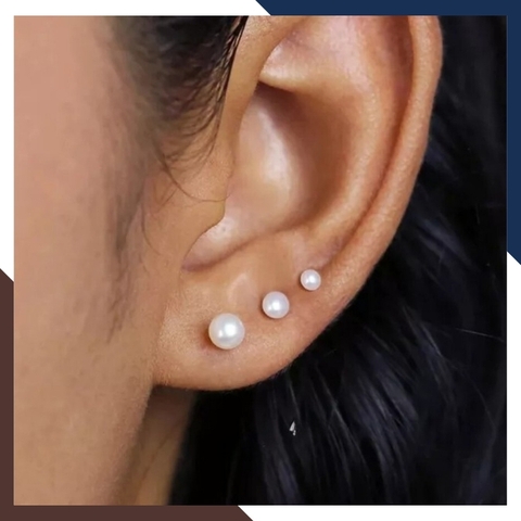 Bông tai ngọc trai nụ bạc nhỏ 3mm cho nữ đẹp mã K20TD34