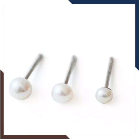 Bông tai ngọc trai nụ bạc nhỏ 3mm cho nữ đẹp mã K20TD34