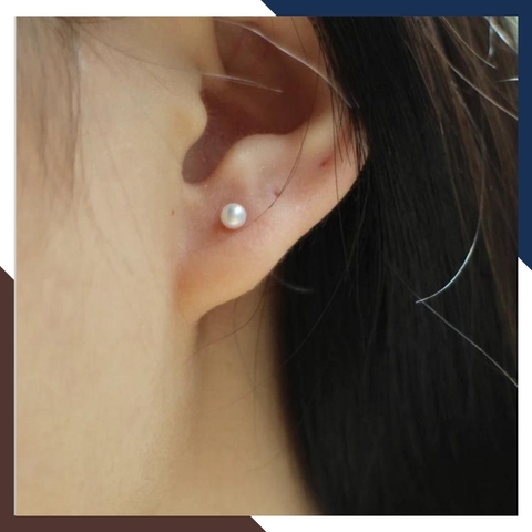 Bông tai ngọc trai nụ bạc nhỏ 3mm cho nữ đẹp mã K20TD34