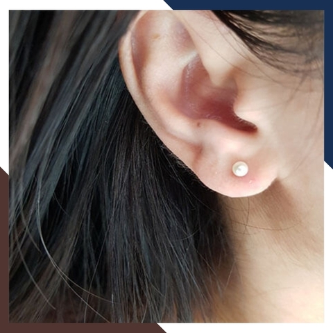 Bông tai ngọc trai nụ bạc nhỏ 3mm cho nữ đẹp mã K20TD34