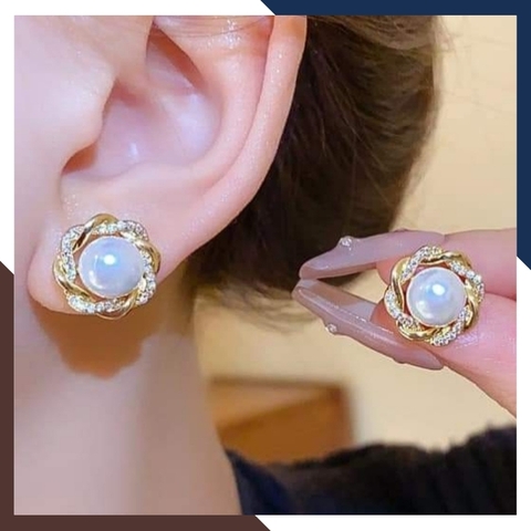 Bông Tai Ngọc Trai Nước Ngọt Mẫu Mới Đẹp BTNT135