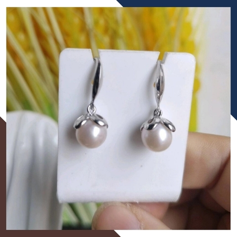 Bông tai ngọc trai thật dáng móc câu, mẫu bông tai ngọc trai mới đẹp sang trọng cho nữ mã K66TT78