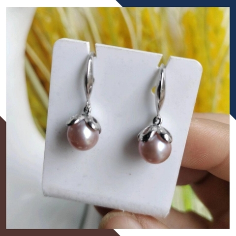 Bông tai ngọc trai thật dáng móc câu, mẫu bông tai ngọc trai mới đẹp sang trọng cho nữ mã K66TT78