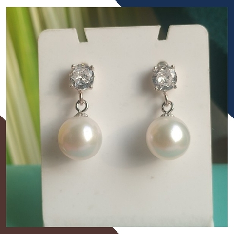 Bông tai ngọc trai thật, mẫu bông tai ngọc trai tòn ten mới đẹp sang trọng cho nữ mã K60TT78