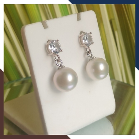 Bông tai ngọc trai thật, mẫu bông tai ngọc trai tòn ten mới đẹp sang trọng cho nữ mã K60TT78