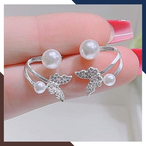 Bông tai ngọc trai thật ôm vành tai hình đuôi cá cho nữ đẹp mã k65t47