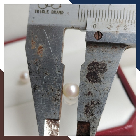 Bông tai ngọc trai vàng 18k, bông tai nụ vàng tây đính ngọc trai thật 6mm mã 190TT67