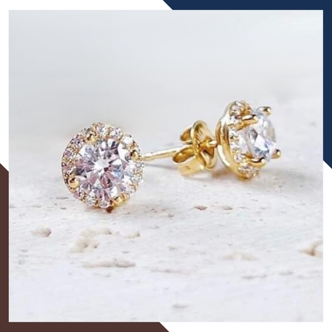 Bông Tai Nụ Đá Vàng Tây 10k Cho Nữ Đẹp BTV150