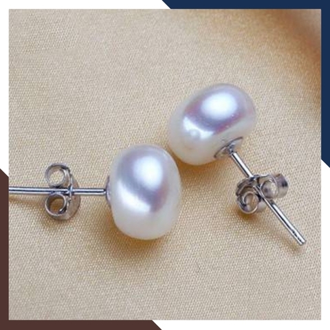 Bông tai nụ ngọc trai bạc size 5mm cho nữ đẹp mã 56AC80