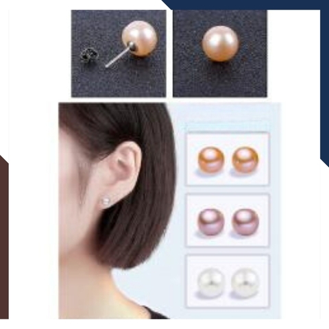 Bông tai nụ ngọc trai bạc size 5mm cho nữ đẹp mã 56AC80