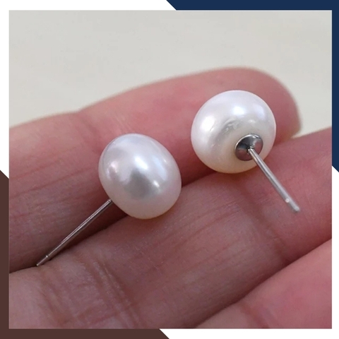 Bông tai nụ ngọc trai bạc size 5mm cho nữ đẹp mã 56AC80