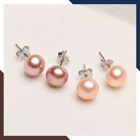 Bông tai nụ ngọc trai bạc size 5mm cho nữ đẹp mã 56AC80