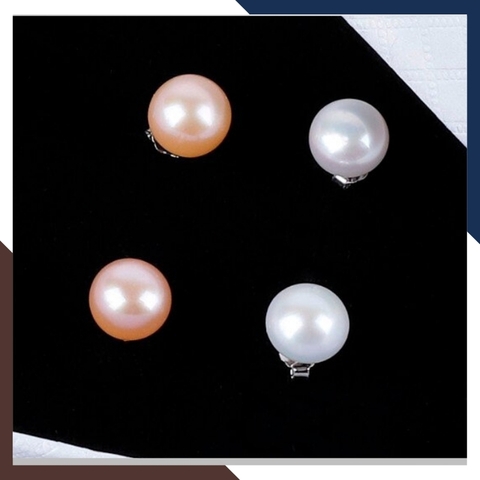 Bông tai nụ ngọc trai bạc size 5mm cho nữ đẹp mã 56AC80
