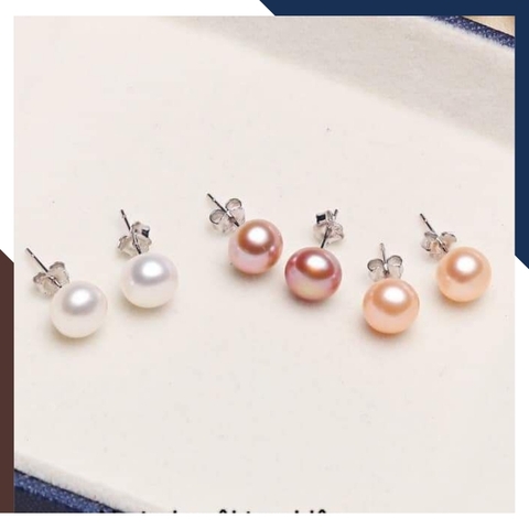 Bông tai nụ ngọc trai bạc size 6-7mm cho nữ đẹp mã 67AC85