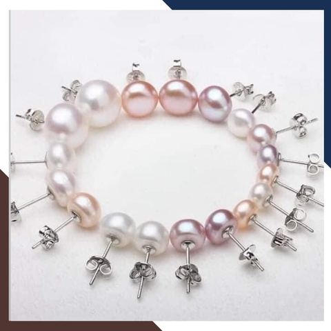 Bông tai nụ ngọc trai bạc size 6-7mm cho nữ đẹp mã 67AC85